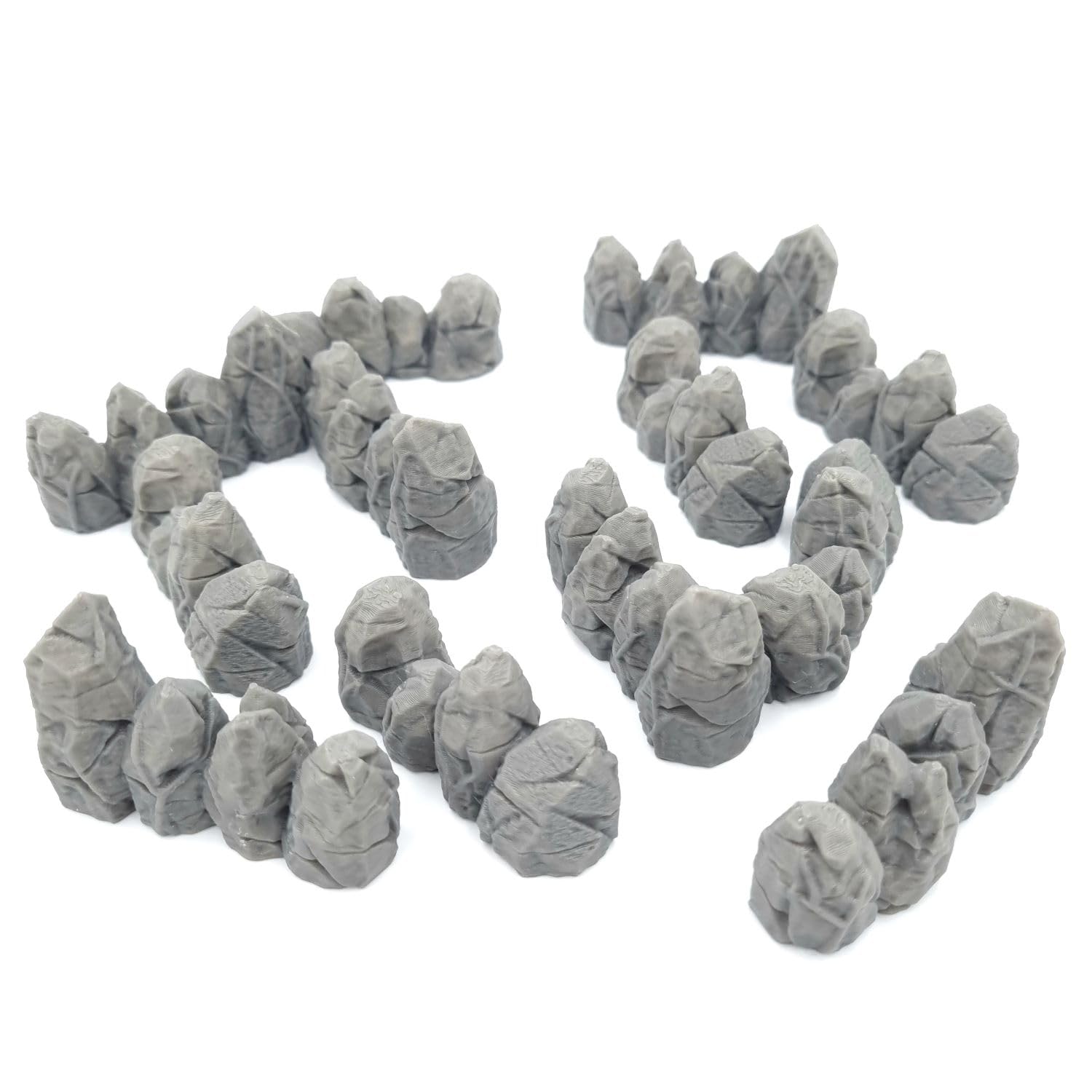 QP3D - Stone Boulders Bundle, Rocks Wall Terrain Scenery for Tabletop & RPG 28-32mm Miniatures Wargames Props DnD D&D, 3D Printed and Paintable