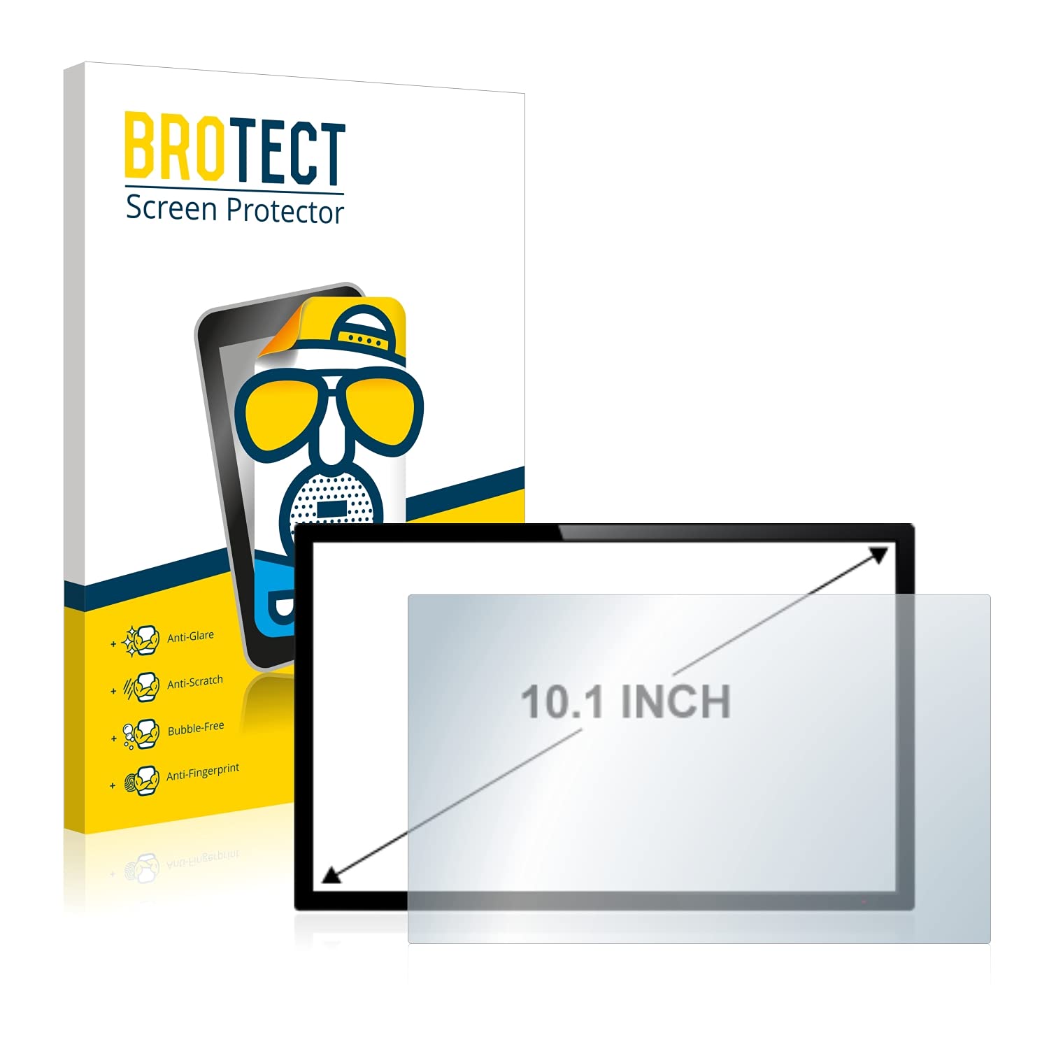 Brotect Pellicola Protettiva In Vetro Ibrido AirGlass Per Tablet 10,1 Pollici (223x126 Mm, 16:9) - Durezza 9H, Anti-impronta - Made In Germany - 2