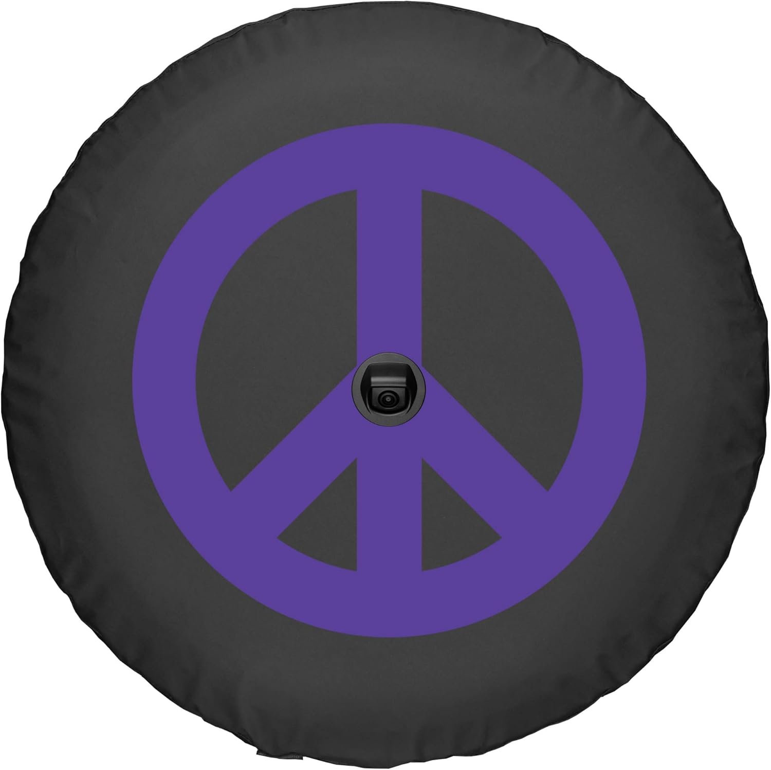 Boomerang - Peace Sign (Purple Print) - 32" Soft JL Tire Cover for Jeep Wrangler JL (with Back-up Camera) - Sport & Sahara (2018-2024)