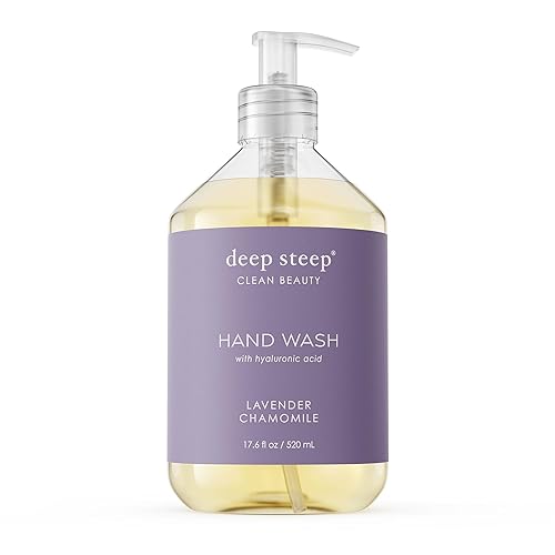 Deep Steep Jabón Líquido para Manos, Lavanda y Manzanilla, 17.6 oz  Limpiador Hidratante con Aceite de Oliva, Aloe Vera, Glicerina y Ácido