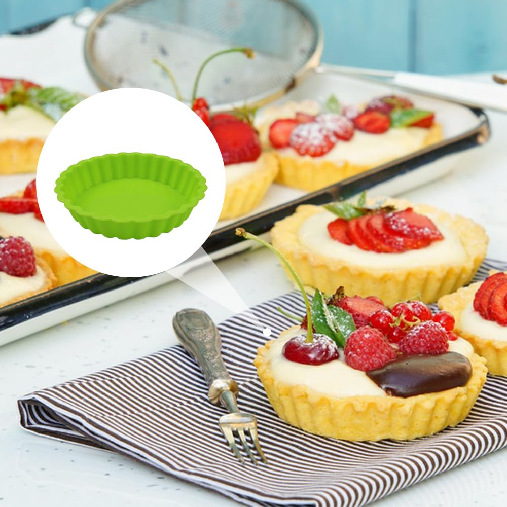 12 sztuk wielokrotnego użytku silikonowa forma do tarty 11 cm, nieprzywierająca silikonowa forma do tarty do ciast, foremka do ciast, silikonowa forma do ciasta Quiche tarta