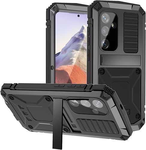 Miniatura 8 de NINKI Funda de silicona compatible con Samsung Galaxy S23 Ultra Metal con funda de cámara y protector de pantalla para hombre, funda de aluminio