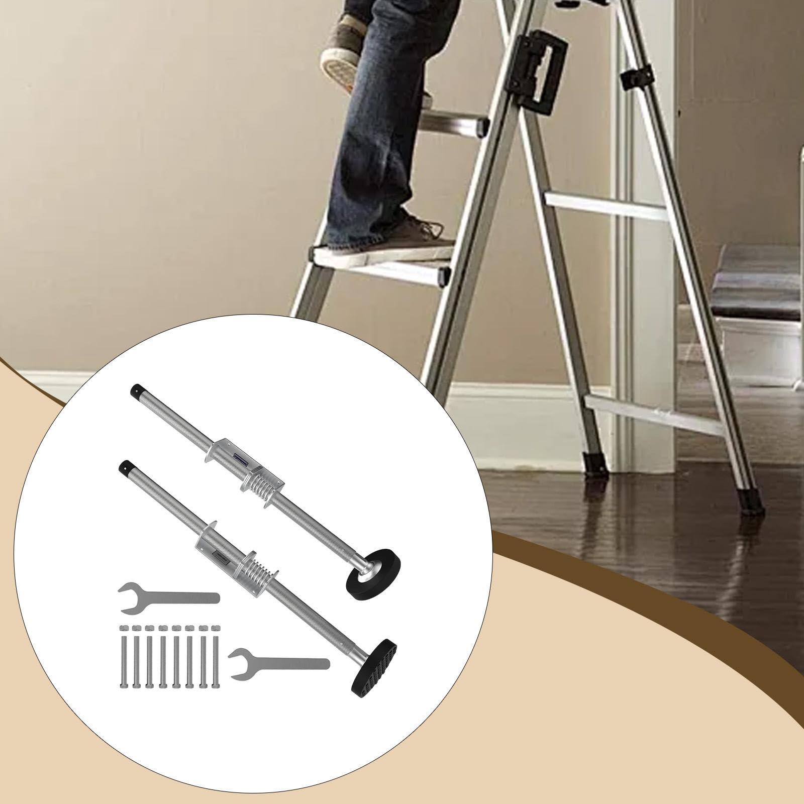 2x livellatori per scale, strumento di livellamento in lega di alluminio, stabilizzatore regolabile per cemento, terreno irregolare, piastrelle di, 50 Cm