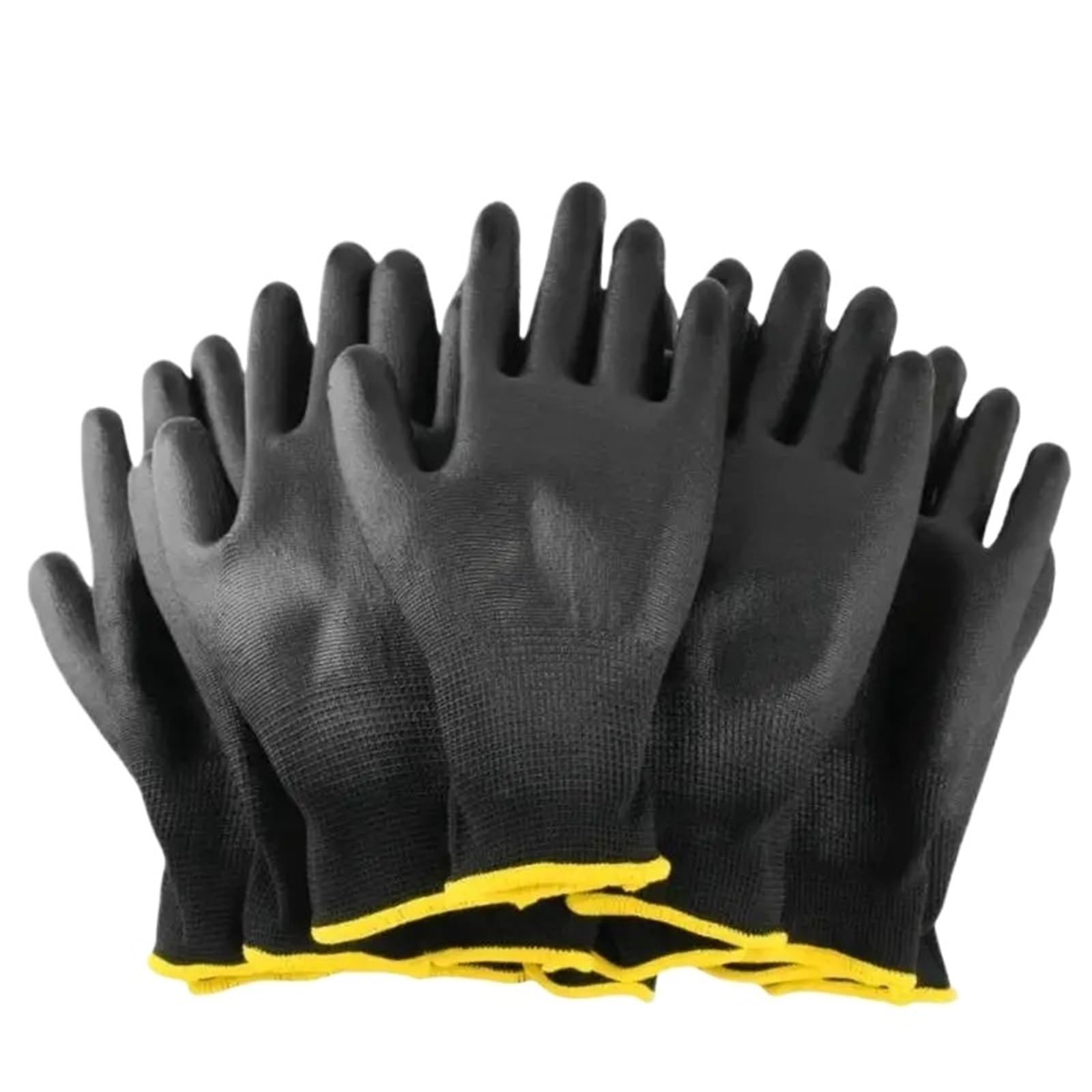 Genérico 12 pares de guantes de trabajo con palma recubierta en negro/gris - Guantes de seguridad for horticultura, carpintería y reparaciones(Gray 36 pairs,XL)