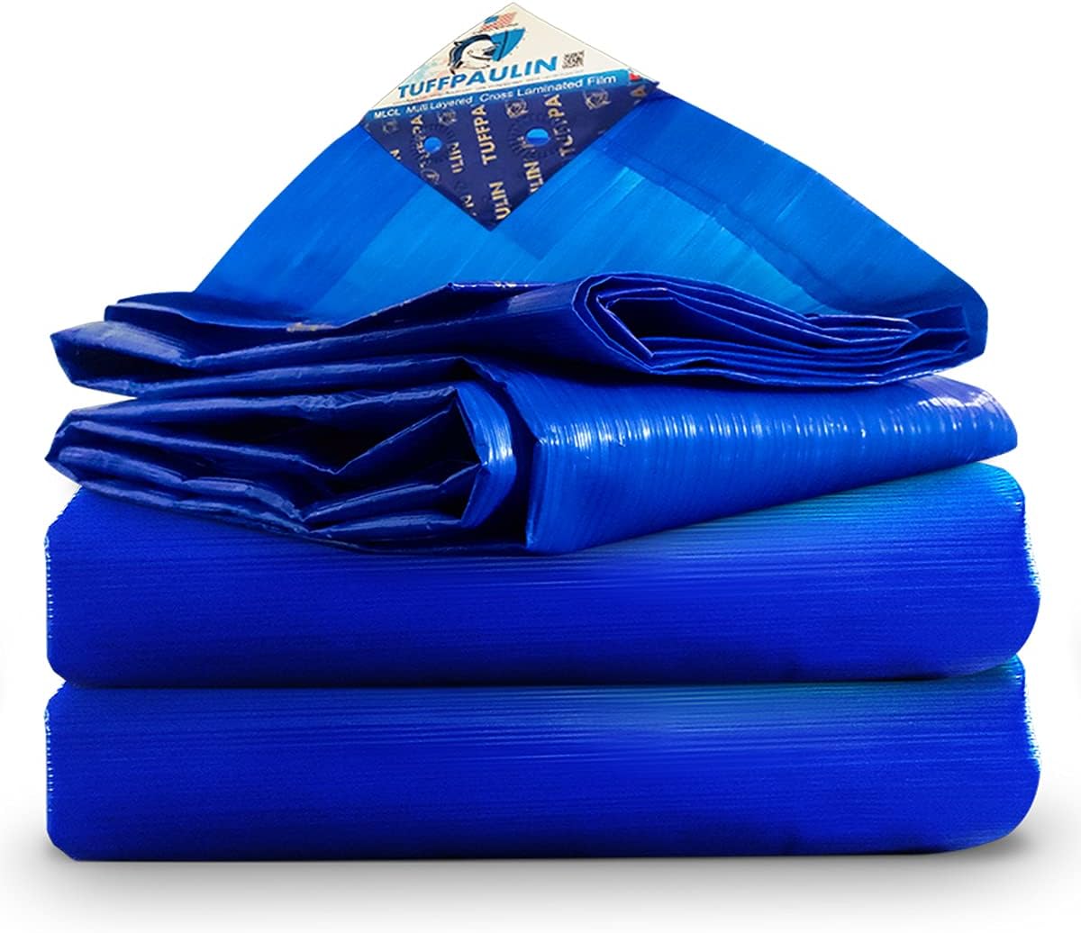 Transparent Tarpaulin TIRPAL Extra Strong Durable | 120GSM | with Eyelets | UV Resistant | 6 Layer 3D Rib Technology | is 14611 Approved | BIS Marked | Extra Virgin (24FTX18FT, Blue)