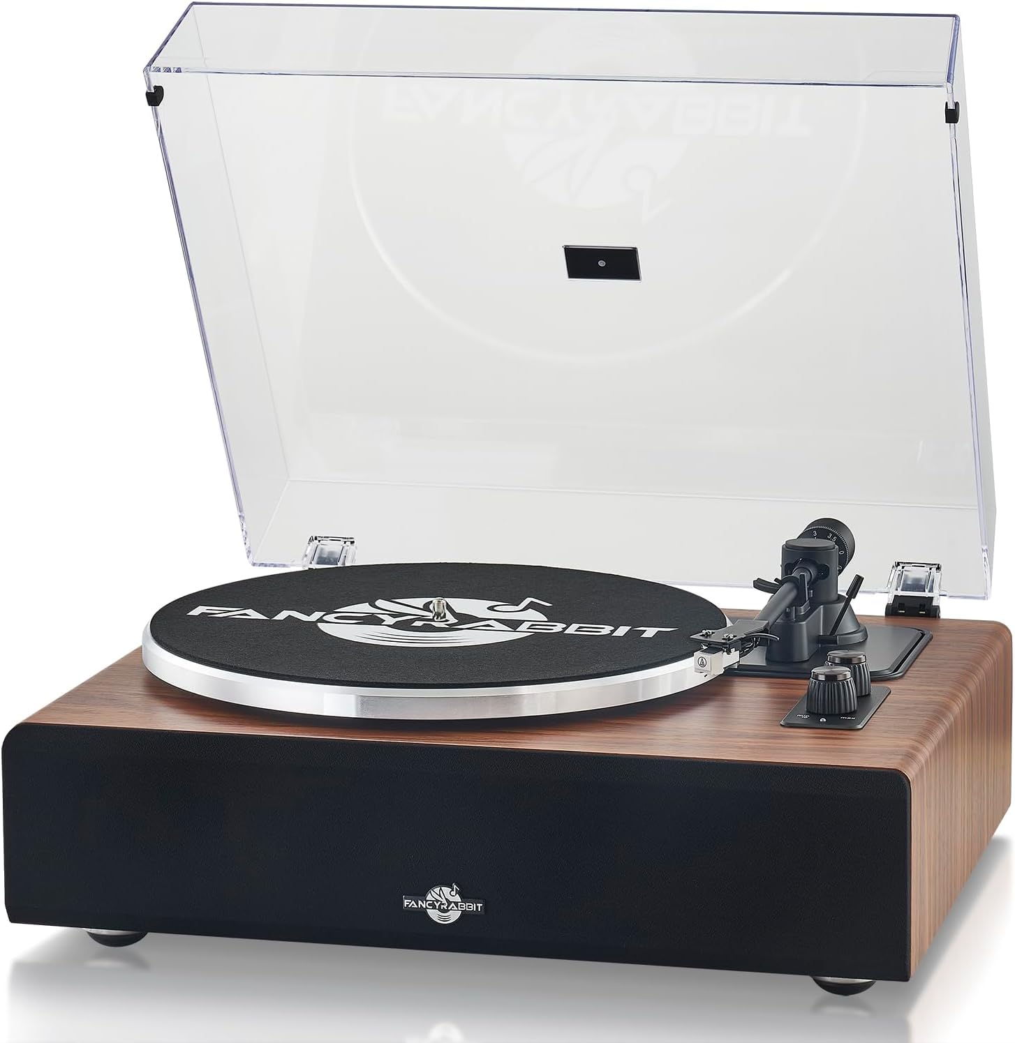 Plattenspieler mit Lautsprechern, Bluetooth Schallplattenspieler mit integriertem Verstärker, Hi-Fi Vinyl Record Player mit AT-3600L Magnet-Tonabnehmer, 2 Geschwindigkeiten (33/45 U/min)