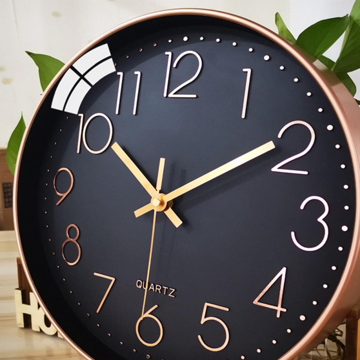 Didiseaon Reloj de Pared Digital Moderno Negro de PVC y Vidrio, Silencioso