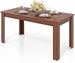 Giantex Dining Table for 6, Rectangular Kitchen Table with 330Lbs Capacity, Stable Structure, 63" L x 31.5" W x 30" H Large Farmhouse Center Tables for Dinner, Dinette, Dining Room, Black