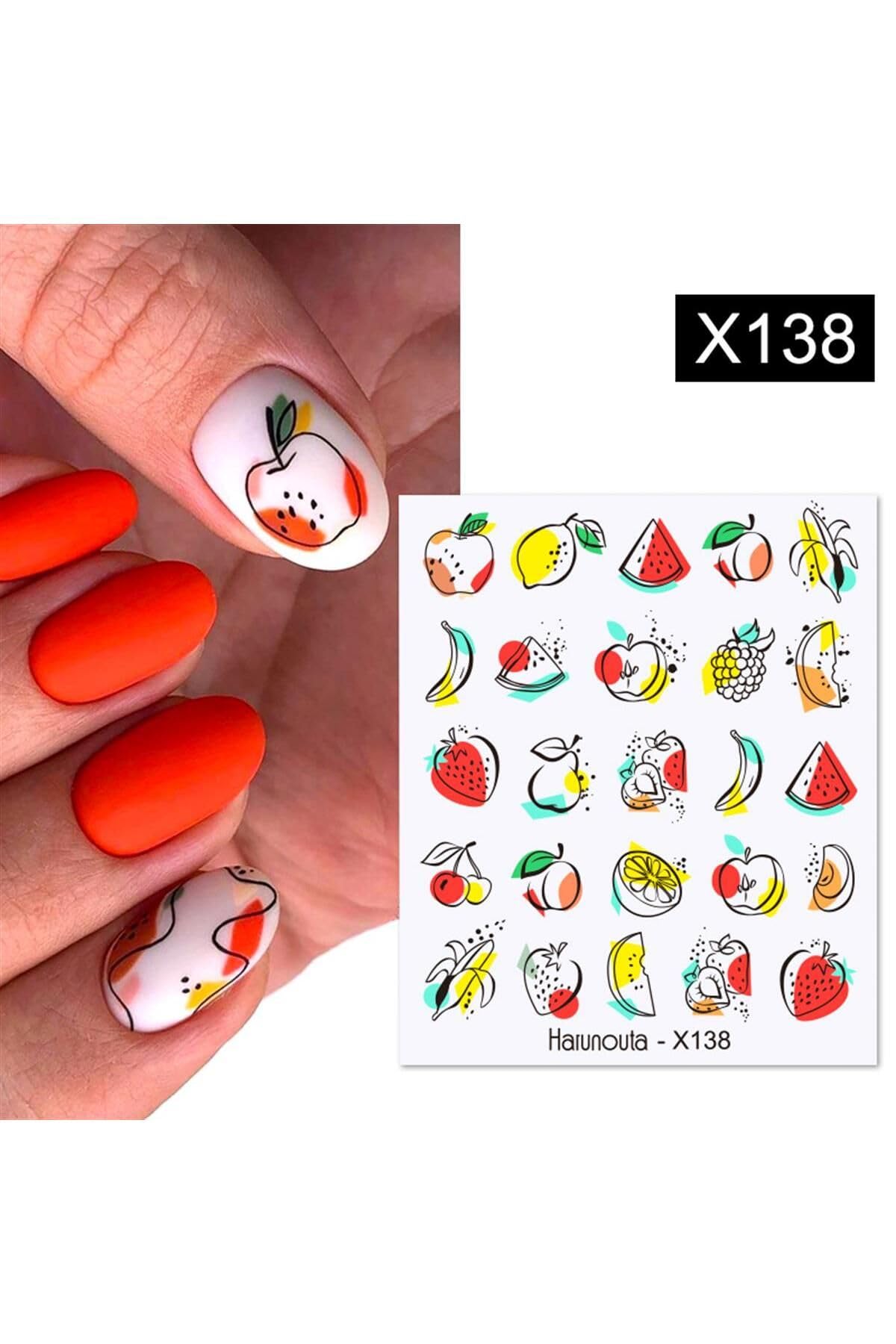 Tırnakmania Su Transferli Nail Art Sticker X138 (53925-4) 3970