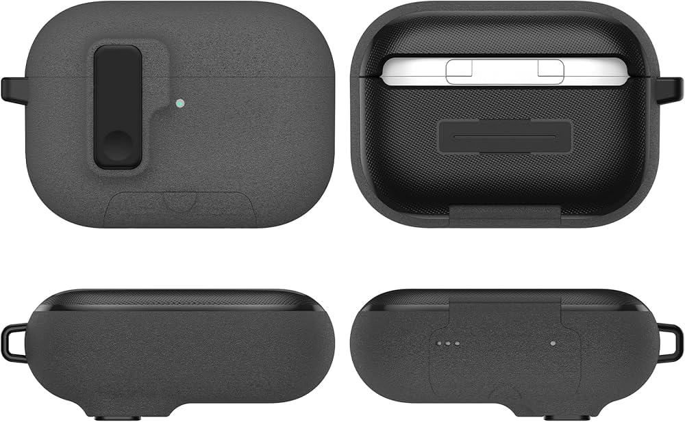 Minesk Airpods Pro 3 ile Uyumlu Fabric Serisi Özel Kilitli Tasarım ve Kumaş Yüzeyli Kılıf Darbelere Karşı Koruyucu Kapak (Gri, Airpods Pro 3 (2025))