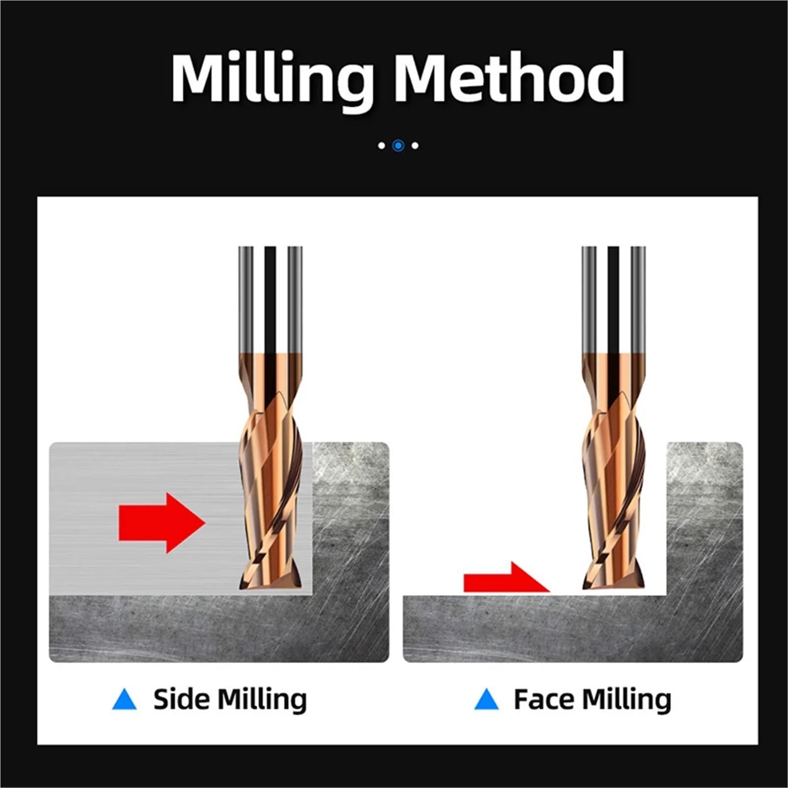 Fresa de extremo de carburo HRC55, 1, 3, 4, 5, 6, 8, 10, 12mm, 2 flautas, herramienta de corte de fresado de Metal, fresas planas con recubrimiento mecanizado CNC(D5xD5x50L)
