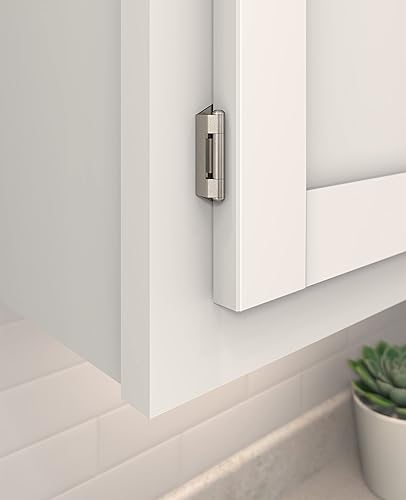 Miniatura 2 de Amerock BPR871514  Bisagra de gabinete de cocina  Superposición de 14 de pulgada (6 mm) individual desmontable  Envoltura parcial  Níquel  Bisagra