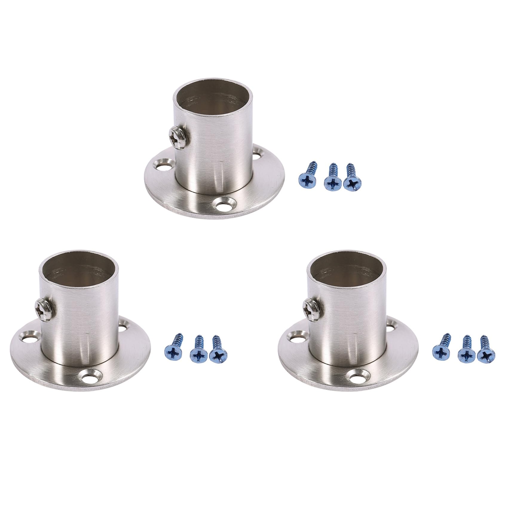 Jnchdghwa 3X Closet Wardrobe 22mm Dia Pipe Hanging Rail Rod End Support Bracket