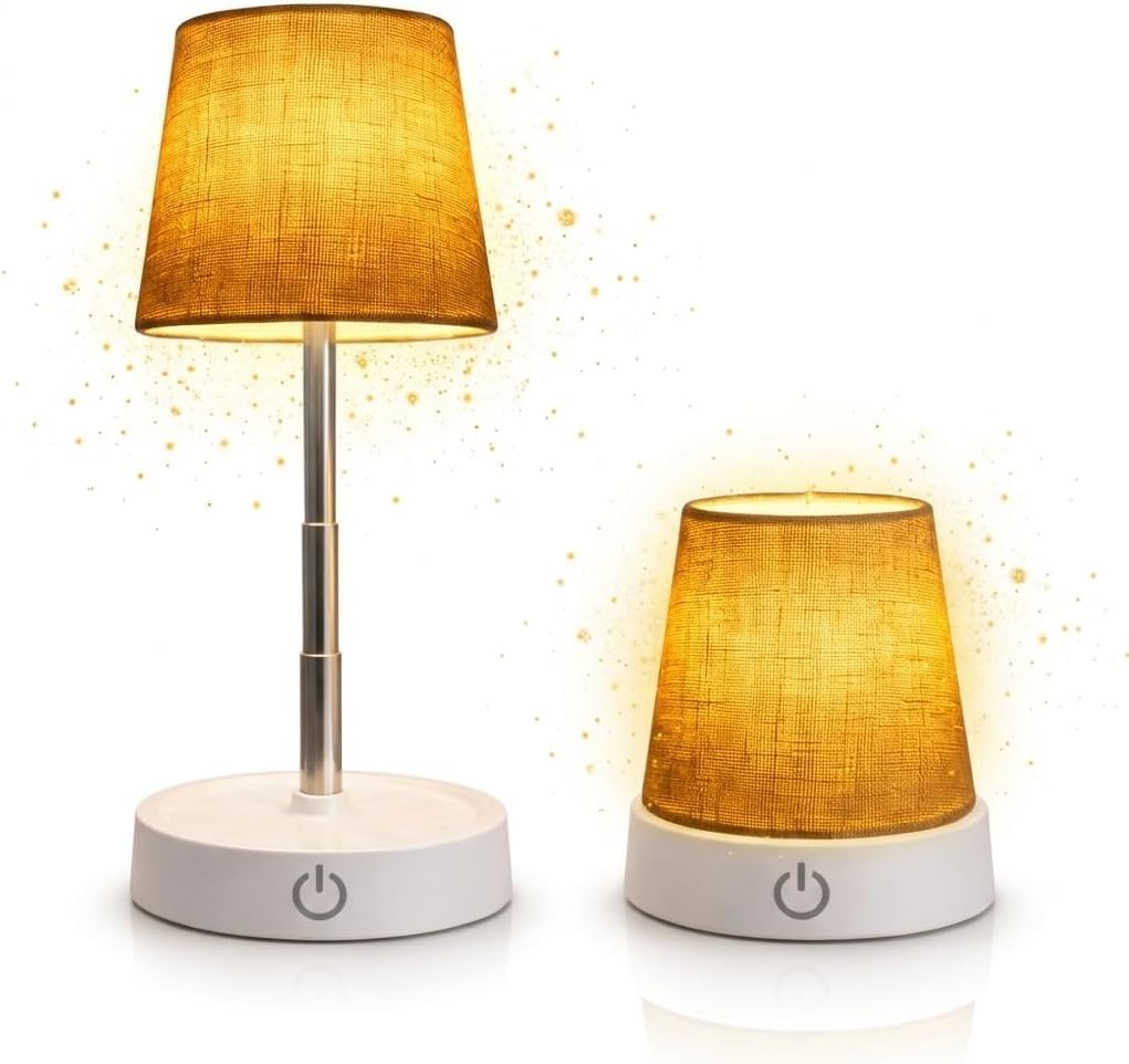 Abajur LED Recarregável Touch Sem Fio USB-C – Luminária de Mesa com Luz Quente Ajustável