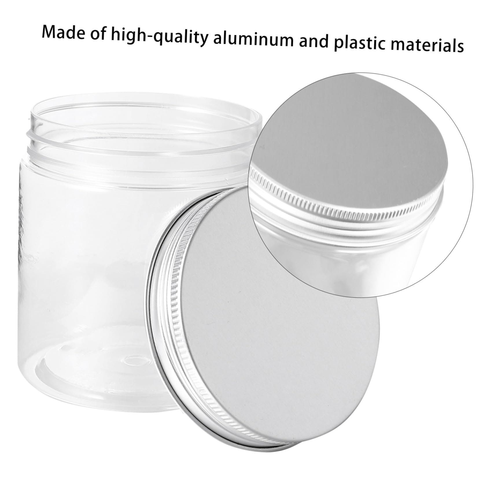 COLLBATH 12 Piezas Frascos Plásticos con Tapa Aluminio Recipientes para Alimentos Secos Resistentes y Apilables para Cocina y Refrigerador
