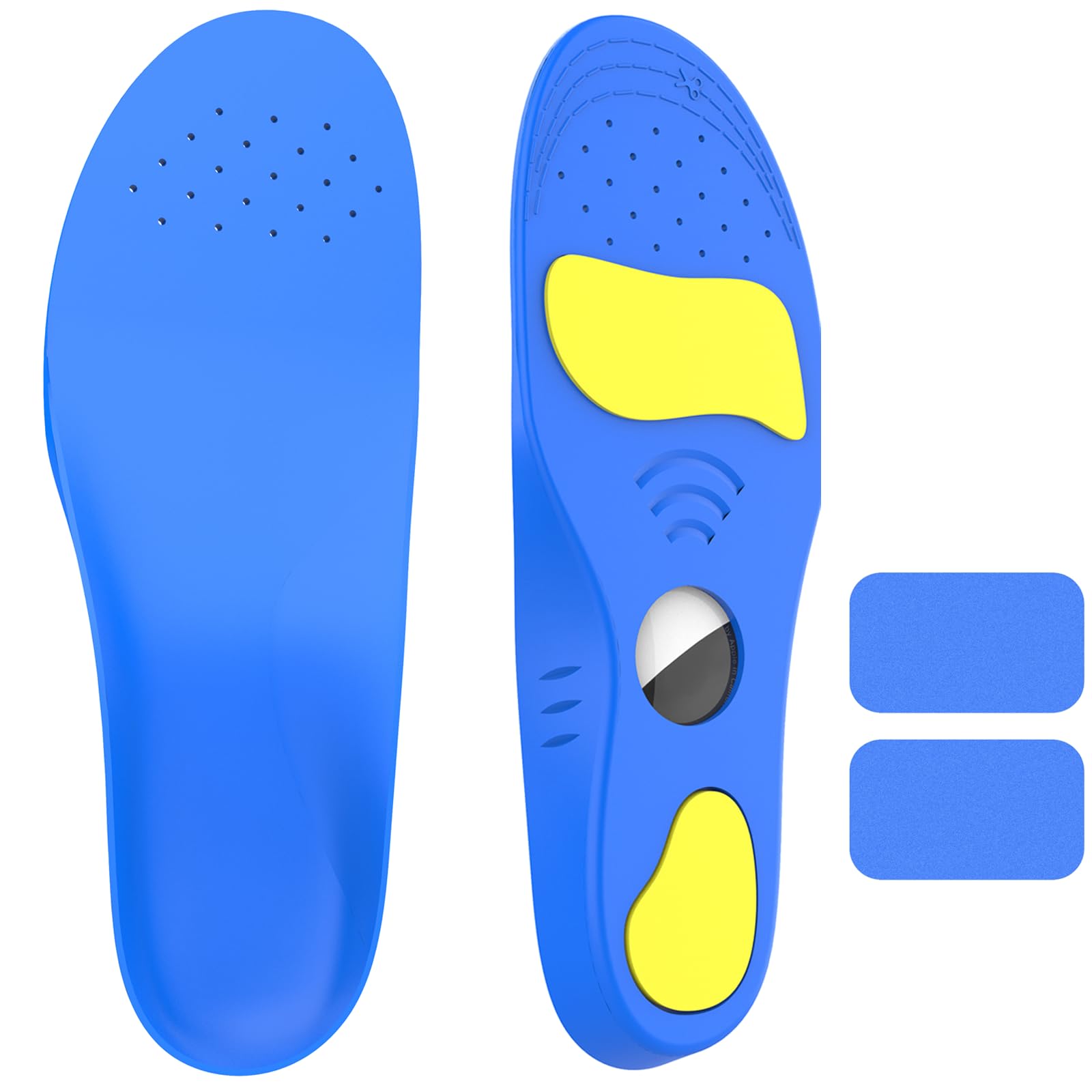 Insoles for airtag Kids, Kids air-tag Shoe Insert, Adults and Elderly, Tracker Devise Case for Kids' Shoes, Blue(Foot:9.5-10.2IN/Insole:9.9-10.6IN/