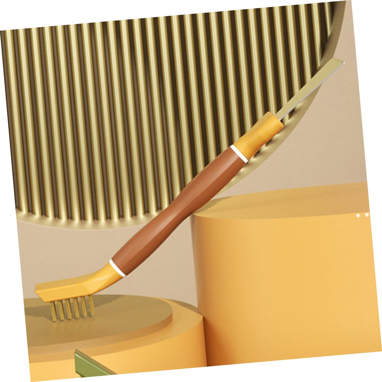 FOMIYES Pot Brush Handle Multi-Function Cleaning Scraper for Cooktops Stoves and Sinks Kitchen Cleaner for Dishes and Cast Pans