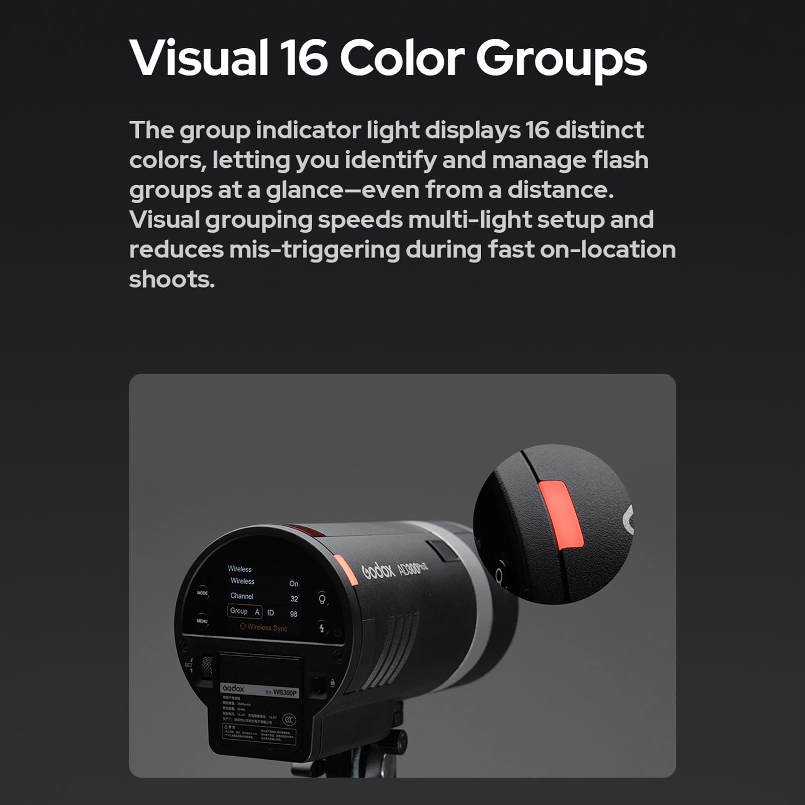 Godox AD300ProII Flash da esterno TTL da 300 W, tempo di ricarica 0,01–1,5 s, HSS a 1/8000 s, 16 gruppi di colore, 350 flash a piena potenza con luce pilota bicolore da 12 W, attacco Godox