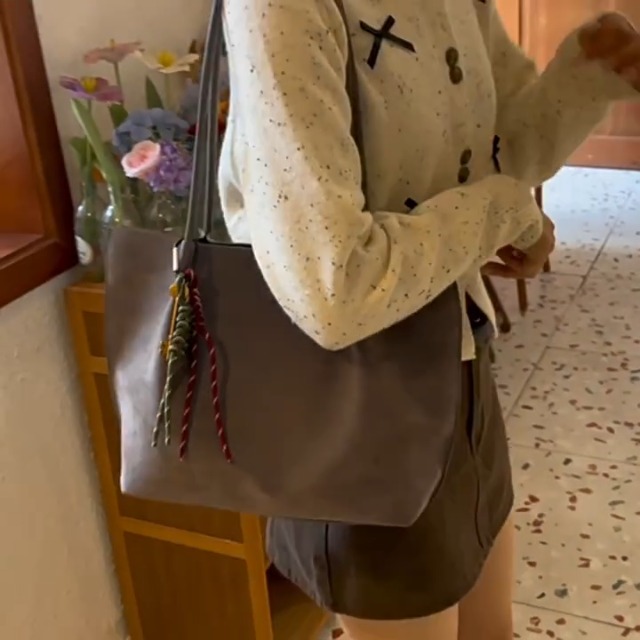 Bolso Tote de gamuza para mujer con cierre miniatura 7