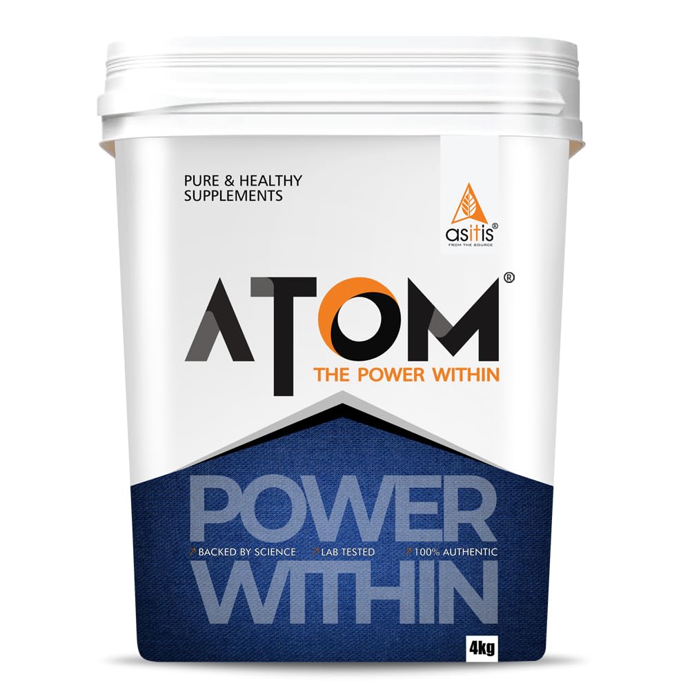 AS-IT-IS ATOM PWR Whey Protein XL I 24g Protein, 11g EAA, with DigeZyme, Easy Digest, Lean Muscle Gains, Rapid Recovery, 4Kg Double Rich Chocolate