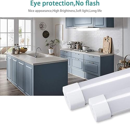 Miniatura 3 de Airand Paquete de 2 luces LED de garaje de 2 pies, 18 W, 5000 K, protección IP66, luces LED para debajo del gabinete, luz LED para garaje, banco de