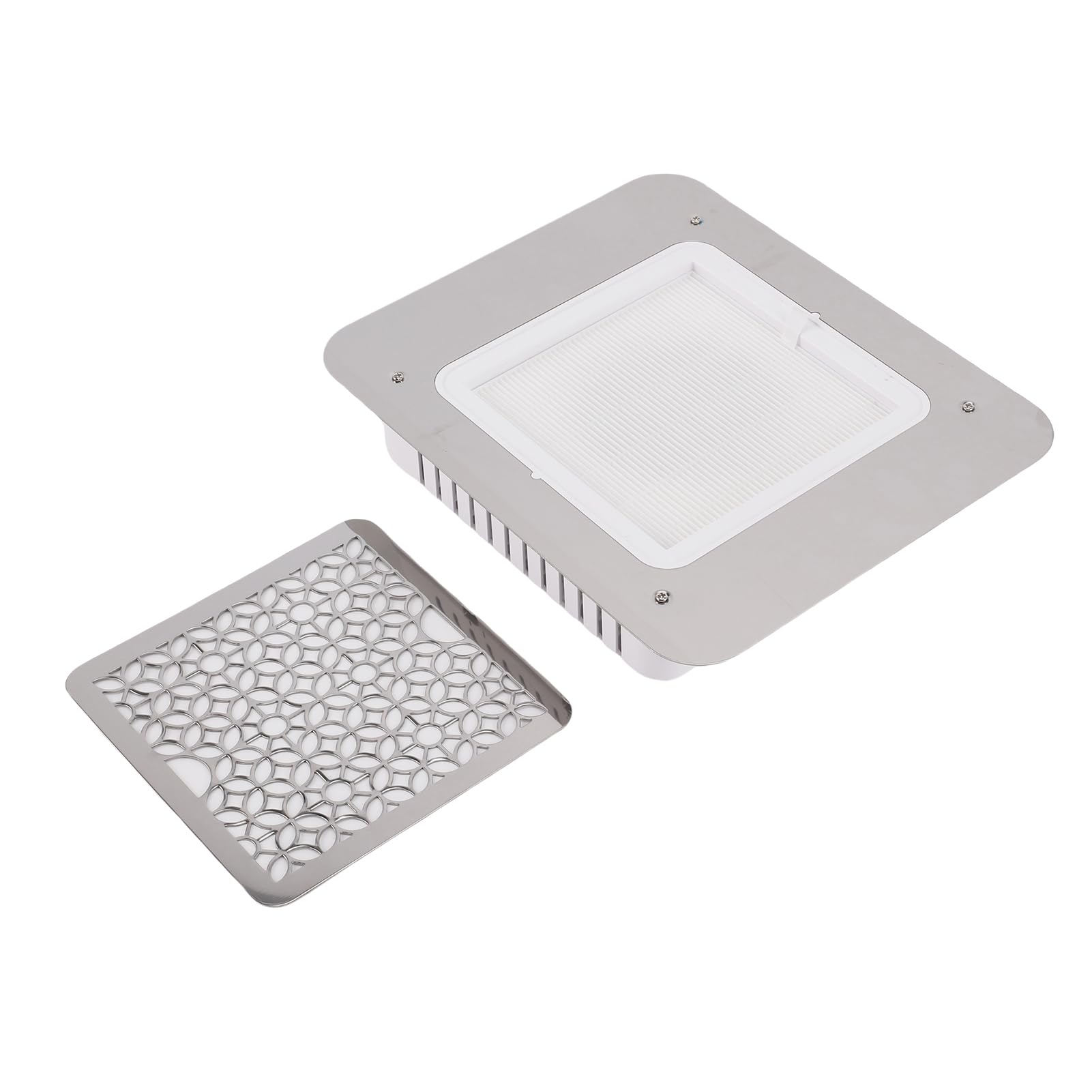 ZJchao Potente Colector de Polvo de Uñas de 80 W, 3500 RPM, Aspirador de Uñas de Escritorio Integrado, Extractor de Polvo Integrado sin Escobillas para Salones de Uñas y Uso Doméstico, (Enchufe de