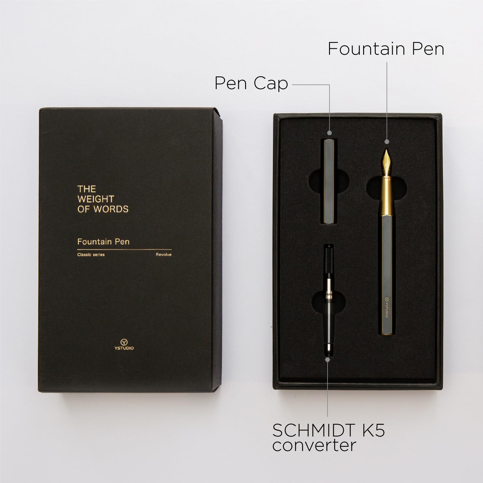 YSTUDIO Stunning Classic Revolve Fountain Pen Schmidt Gilded Nib Best Pen Gift Set for Men Women Professional Executive — view 5