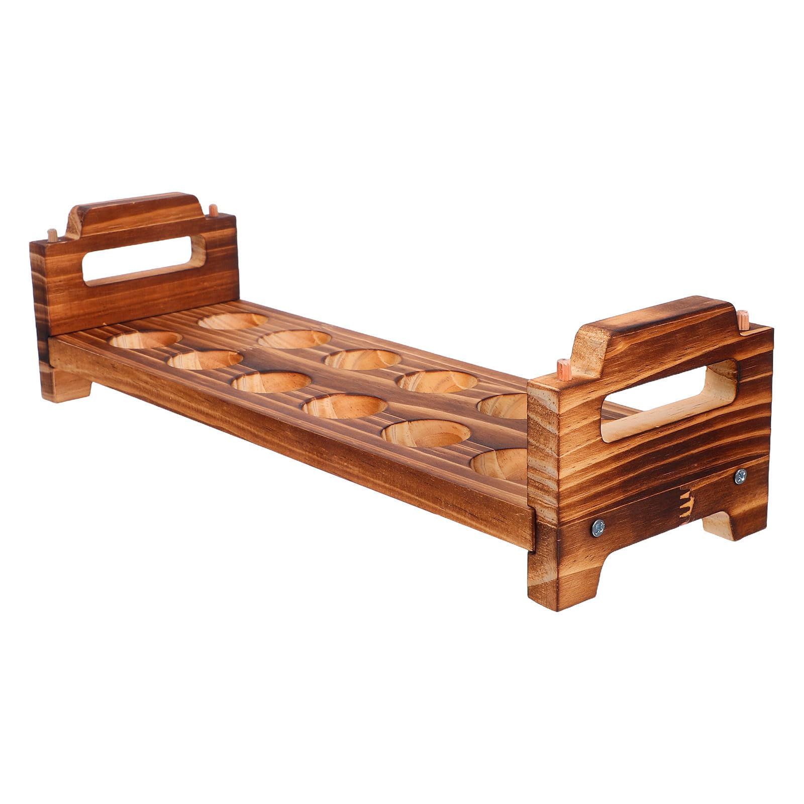 Porta huevos de madera apilable para decorar tu encimera de cocina con estilo rústico