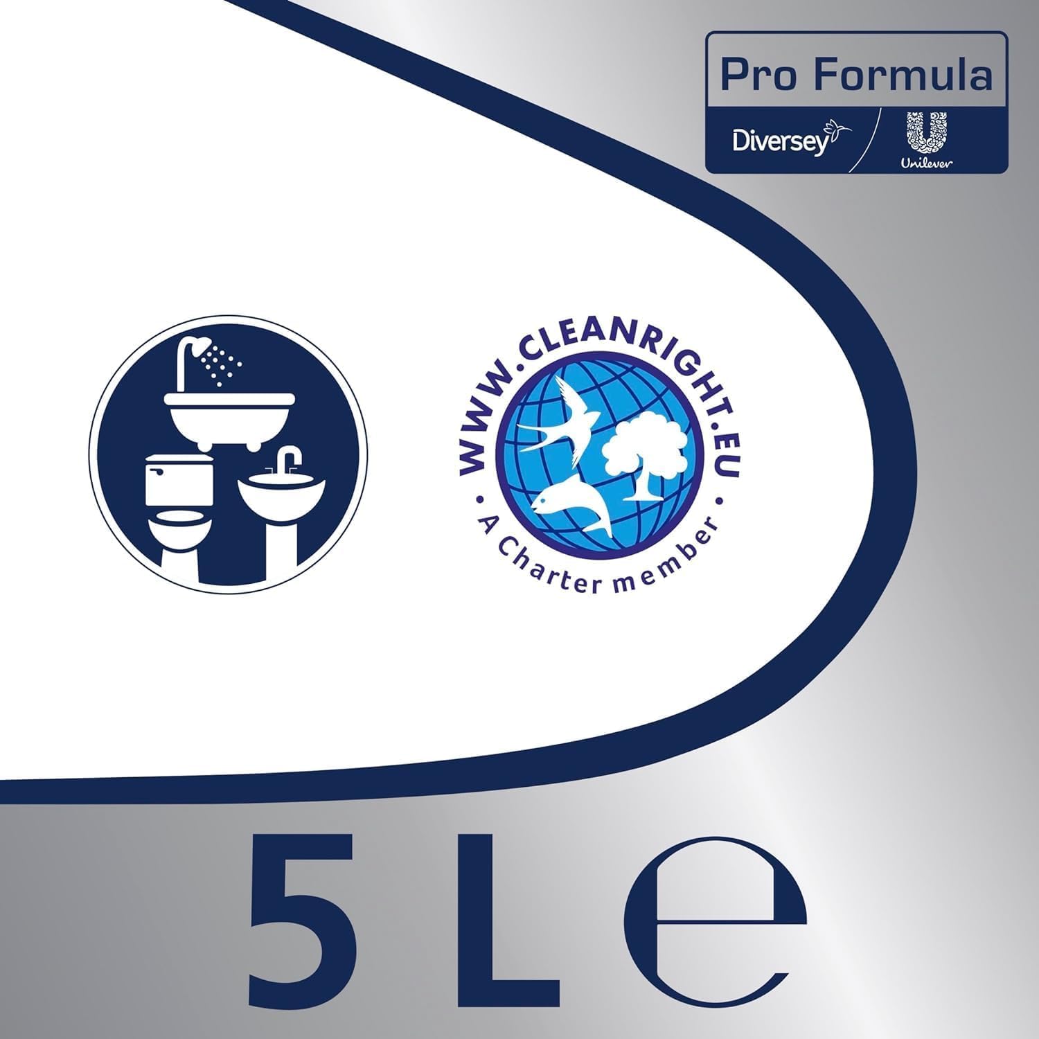 Cif Professional Badreiniger 2in1 – Kraftvoller Kalkreiniger & Duschreiniger, Sanitärreiniger für Bad & WC, geeignet für Chrom, Kunststoff & Keramik, 2 x 5 L