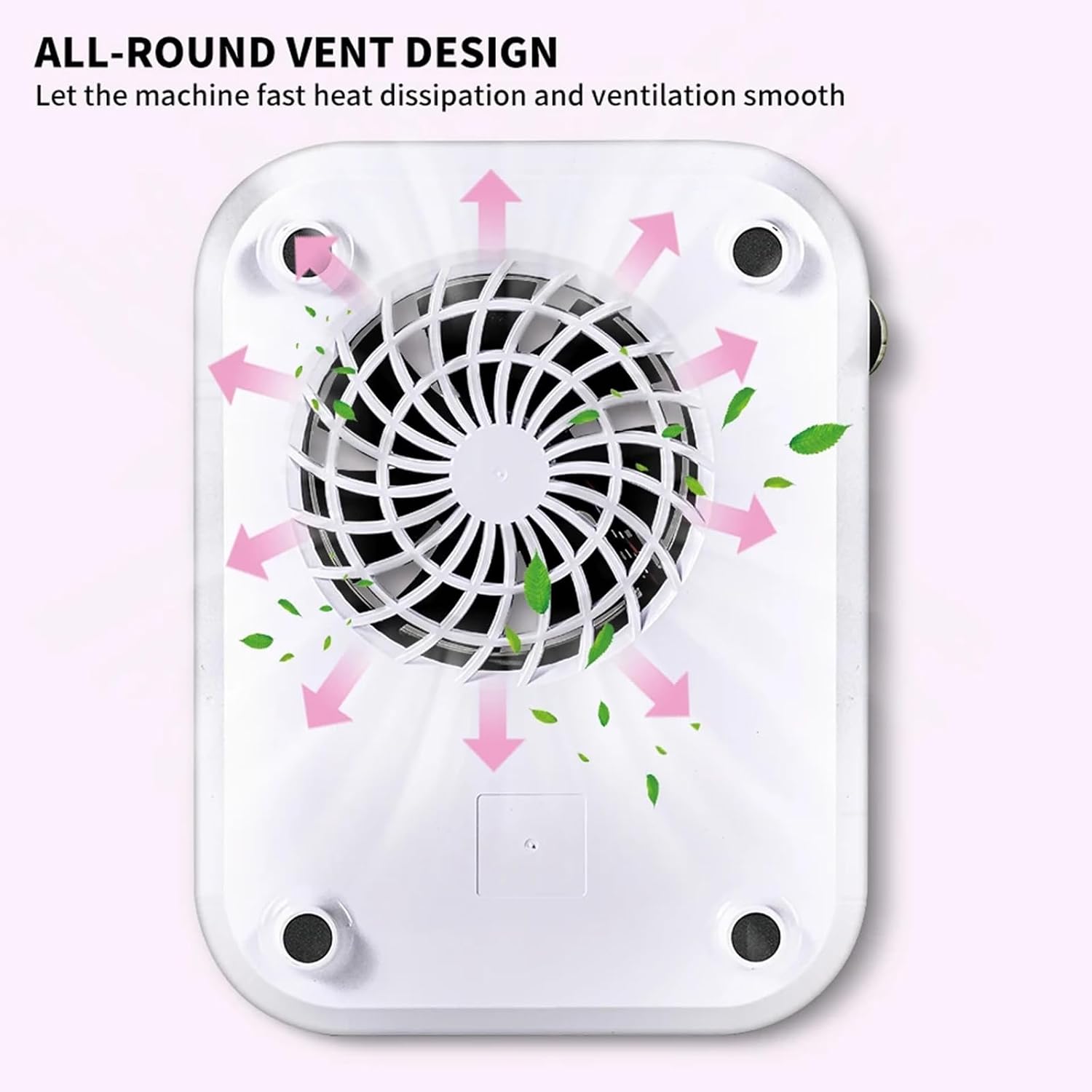 Powerful Nail Dust Collector, Professional Brushless Turbo Dust Collector Nail Tech, with Removable Filter Ideal, for Acrylic Nail Polishing, Low Noise,Pink