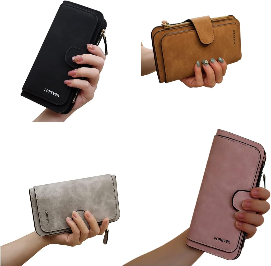 Womens Long Leather Wallet, RFID Blocking Leather Pocket Wallet Ladies Mini Purse with ID Window - Image 6