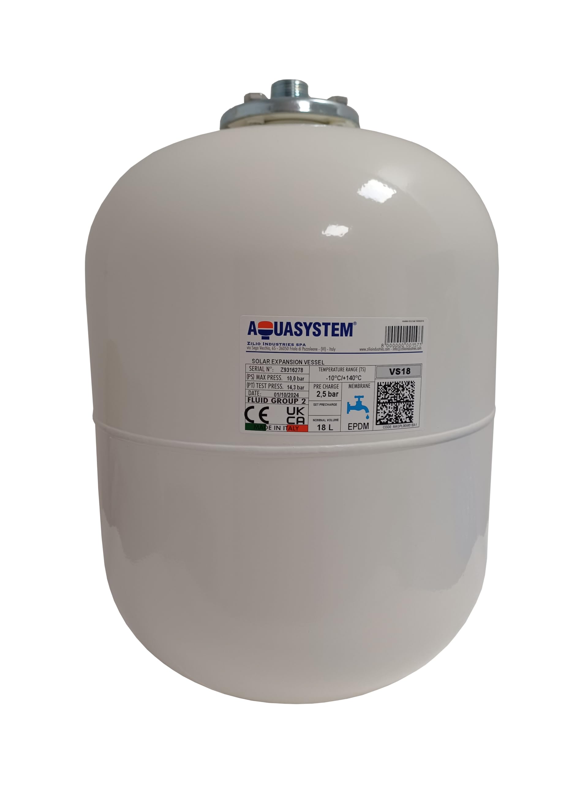 Vaso di espansione solare da 18 litri