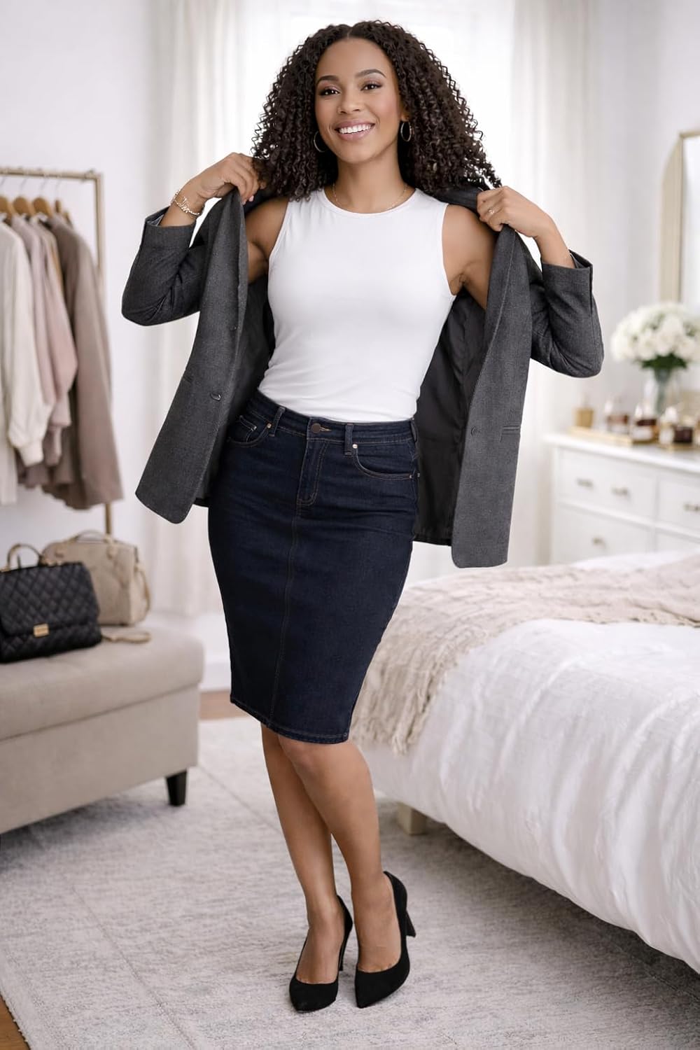 ESTEEZ Women’s Sleeveless Fitted Tank Top – Stretch Cotton Blend, Layering Essential - Image 3