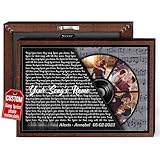 H-DEWALL Personalized Song Lyrics Canvas: Add A Touch Of Elegance To Your Space. Brown Frame, Stylish Design. Ideal For Home Decor