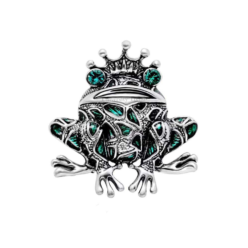 VientiqSilver-Plated Green Frog Brooch