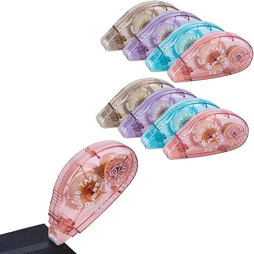 XUXU Paquete de 8 rodillos de cinta de doble cara, cinta para álbumes de recortes, cinta adhesiva permanente para manualidades y proyectos de arte,