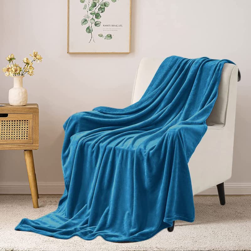 Mehar Bedding - Faux Fur Mink Sofa Bed Throw, Super Soft Fleece Blanket Silk Touch, Luxury, Soft, Warm, Cosy, Faux Fur Mink Throws (Teal, Double 150 x 200 cm)