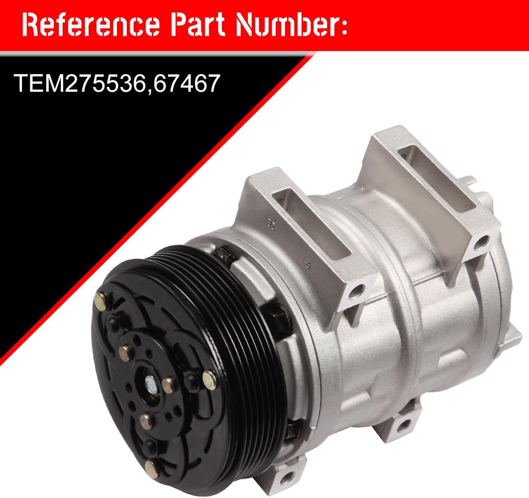 cciyu Air Conditioning Compressor for Volvo C70 S70 2.4L Volvo V40 1.9L 1999-2005 AC Compressor for Car 6 Grooves