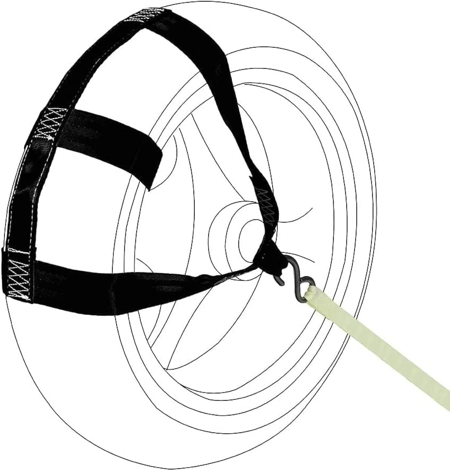 Universal Motorcycle Rear Wheel Tie Down Strap for Transport Safety - Lashing Straps/Black