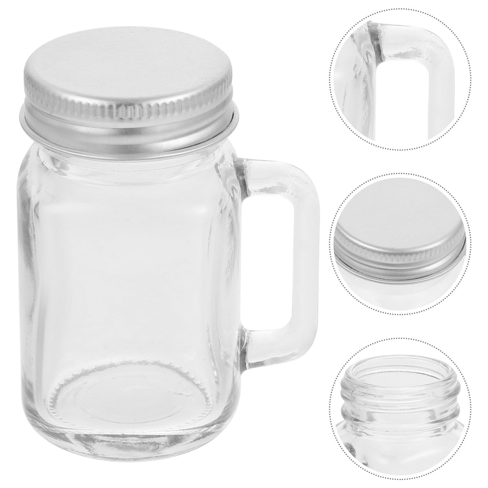 BESTOYARD Barattoli in Vetro da 60ml con Coperchio Facili da Trasportare Set 16 Barattoli Piccoli per Marmellata e Spezie Adatti a Tutte le Occasioni