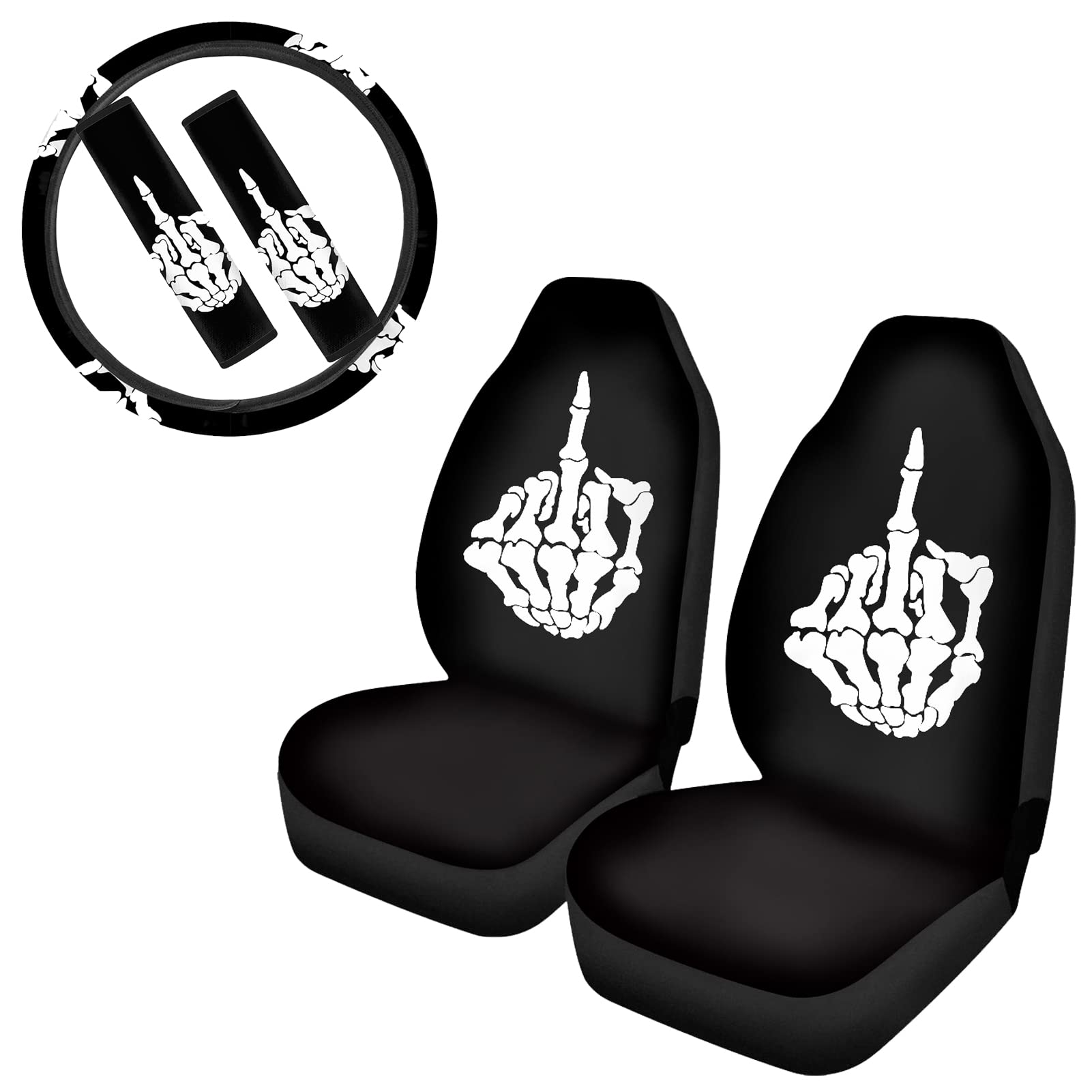 Middle Finger Car Rim Middle Finger Skeleton Car Accessories JEOCODY Skeleton Shows Middle ...