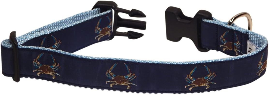Preston Maryland Blue Crab Dog Collar, Medium and Large Dogs, 1 1/4 Inch Width (Medium, 1 1/4 inch Width)