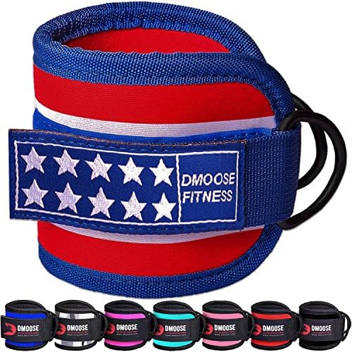 DMoose Ankle Straps for Cable Machine Attachments - Gym Ankle Cuff for Kickbacks, Glute Workouts, Leg Extensions, Curls, Booty Hip Abductors Exercise for Men and Women, Adjustable Neoprene Support