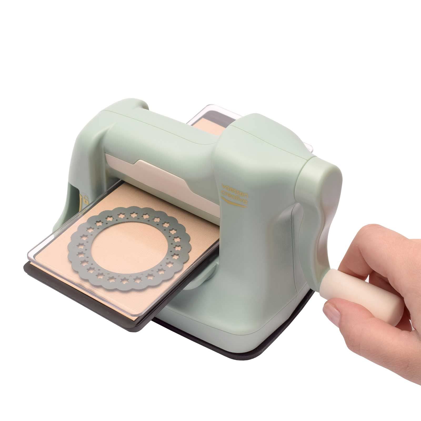Vaessen Creative Stanz- und Prägemaschine Cut Easy Mini - 7, 5 cm - Mintgrün - Bastelzubehör zum Prägen, Scrapbooking, DIY, Karten Basteln und Journaling