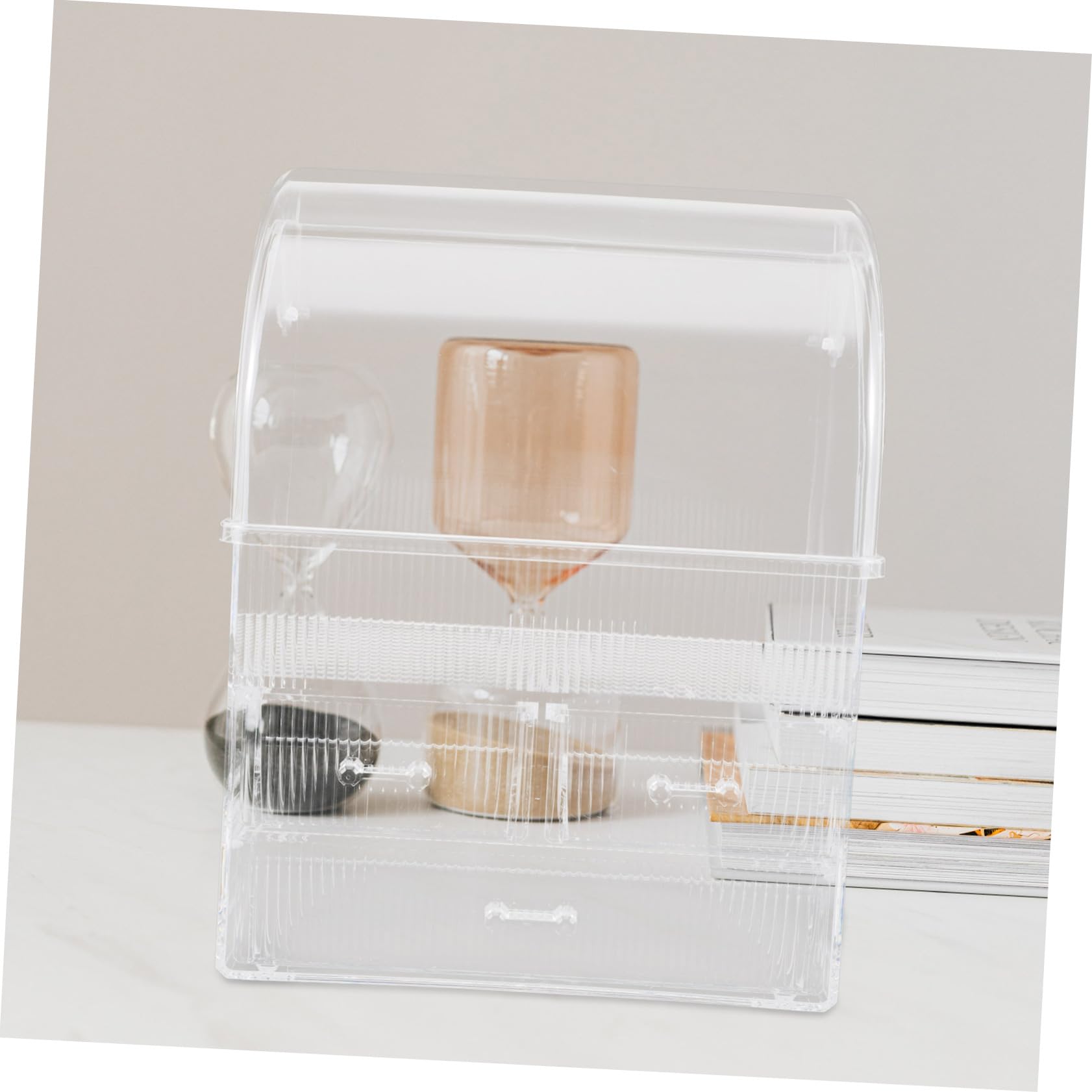 CALLARON Scatola Organizer per Cosmetici Grande in Acrilico, Porta Trucchi da Scrivania con Cassetti, Design Trasparente per Bagno e Accessori Make Up
