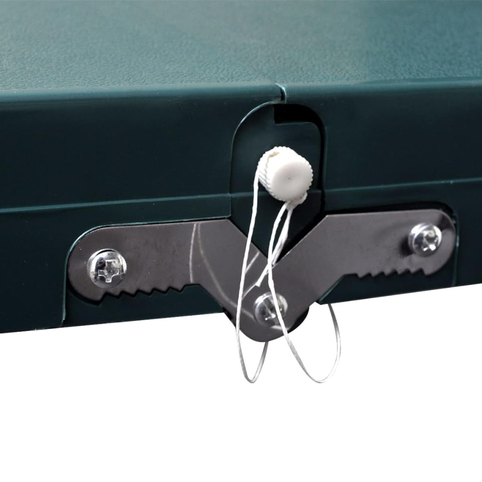 Camping Tisch und 4 Hocker Set, Klappbarer Picknicktisch mit Tragegriff, Grün, Stahlgestell + PP Tischplatte + Aluminiumbeine, 85,5 x 65 x 67 cm, für Camping, Picknick, Garten, Terrasse 41456