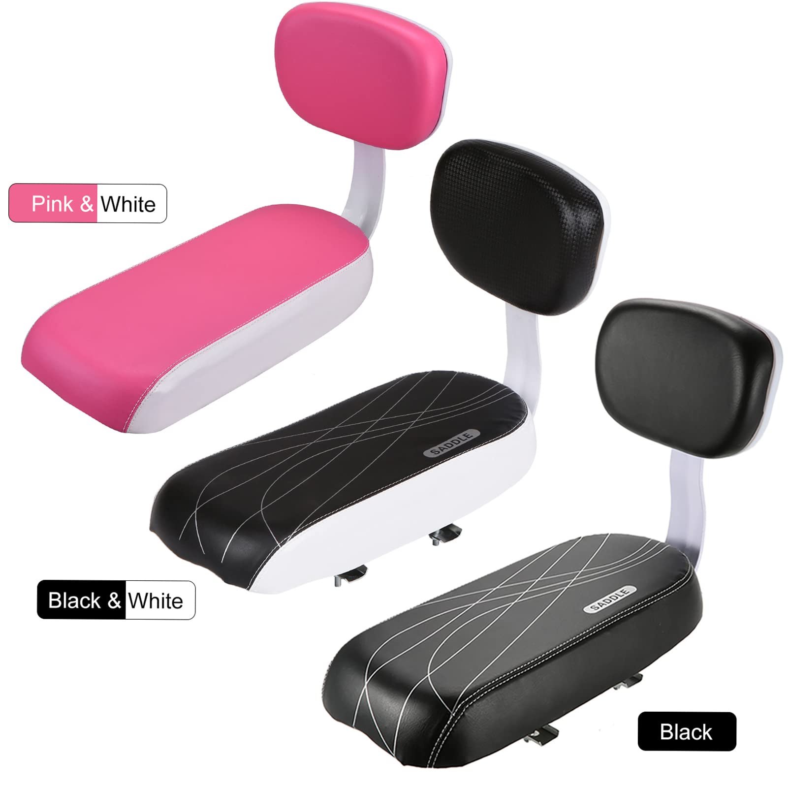 Sella Bici Sedile posteriore for bicicletta Bici da ciclismo Bicicletta MTB Cuscino morbido in pelle PU con schienale