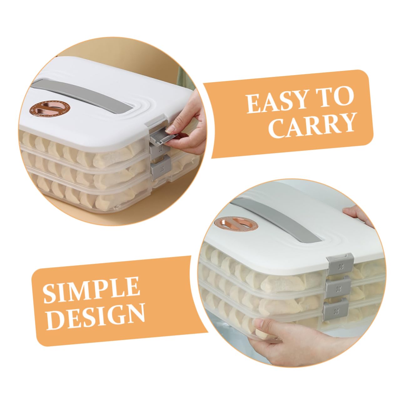 Alipis Boîte de Rangement pour Raviolis 3 Niveaux en Polypropylène Blanc Empilable Organisateur Réfrigérateur la Cuisine Domestique Rangement Aliments Alimentaire