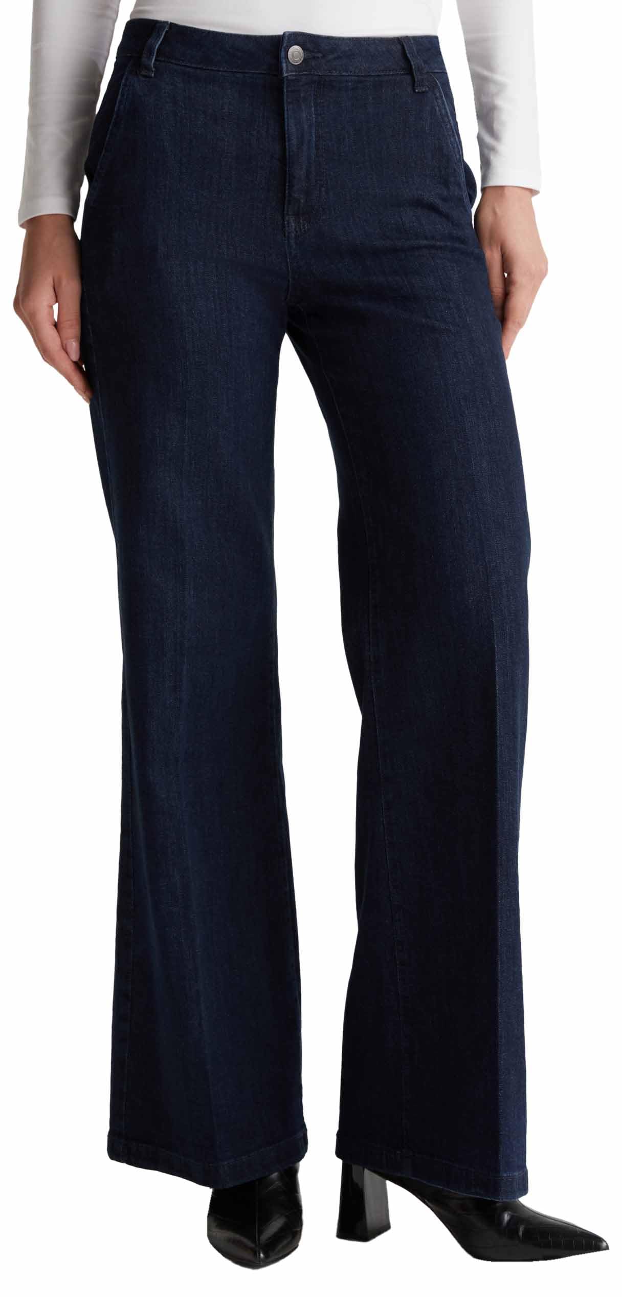 Pantalon Évasé en Denim Stretch Bleu - United Colors of Benetton