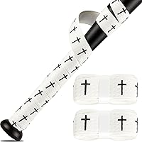 POUMEE Religious Cross Baseball Bat Grip Tape 1.5mm - Non-Slip Precut Adhesive Wrap for Softball, Cricket, All-Weather Grip